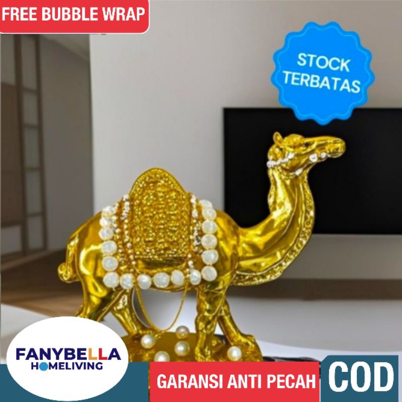Pajangan Meja Emas Unta Gold Import Hiasan Dekorasi Hiasan Mempercantik Rumah