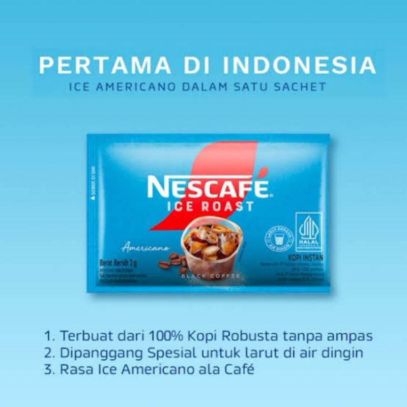Nescafe ice roast americano sachet nescafe ice biru