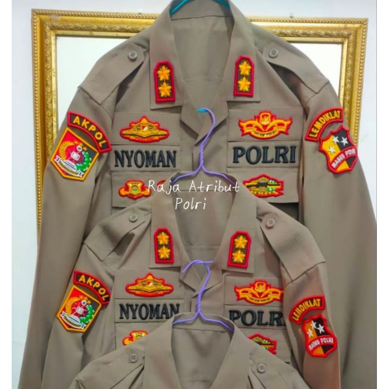 SERAGAM BAJU PDL POLRI 1 STEL ATASAN BAWAHAN KAIN SUPERFEEL BY MAXISTYLE