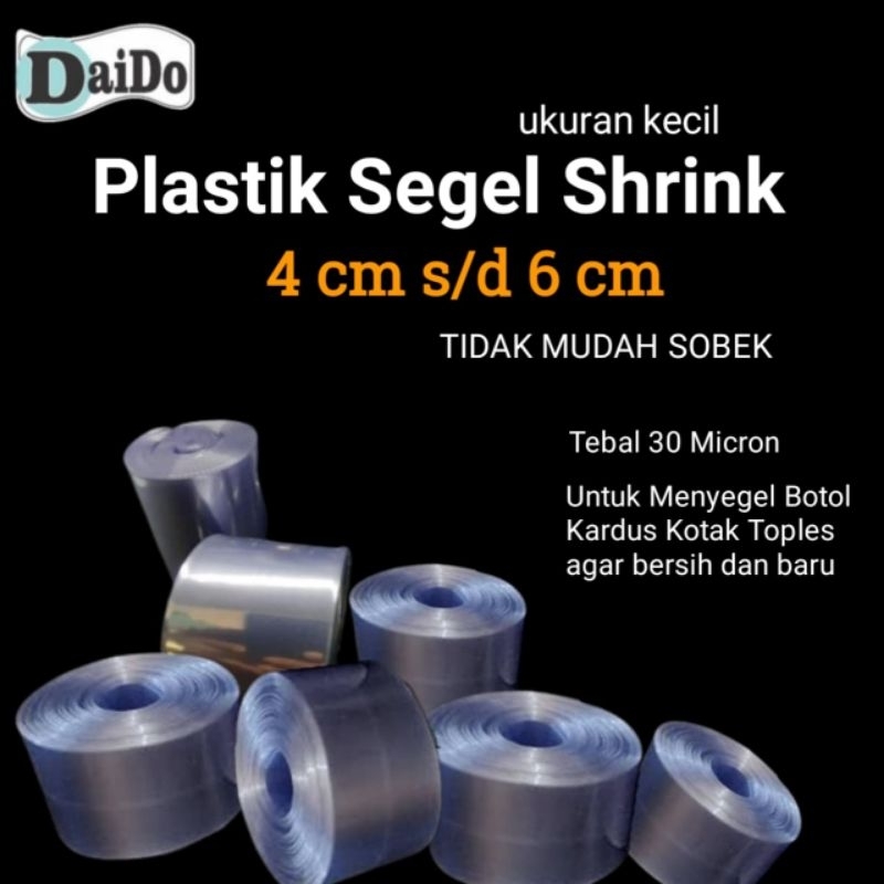 

SHRINK KECIL 4cm s/d 6cm PLASTIK SEGEL SHRINK PVC FILM BENING TRANSPARAN 250 gram KUAT TIDAK MUDAH SOBEK PLASTIK MENGKERUT KENA PANAS BOTOL KOTAK KARDUS TOPLES HP BUKU PARCEL HAMPERS