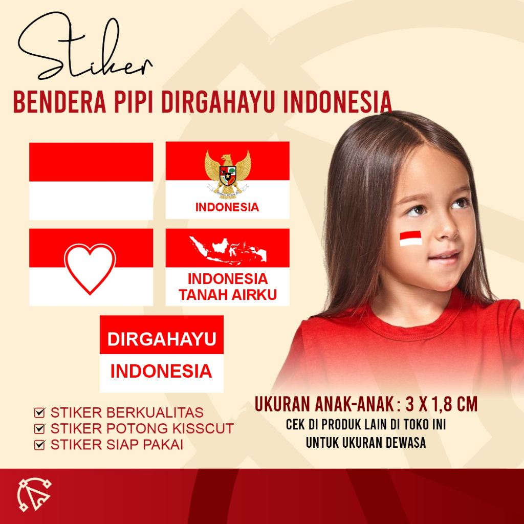 

STIKER PIPI MERAH PUTIH, STIKER DIRGAHAYU INDONESIA, STIKER PIPI AGUSTUSAN, STIKER 17 AGUSTUS, STIKER PIPI ANAK-ANAK