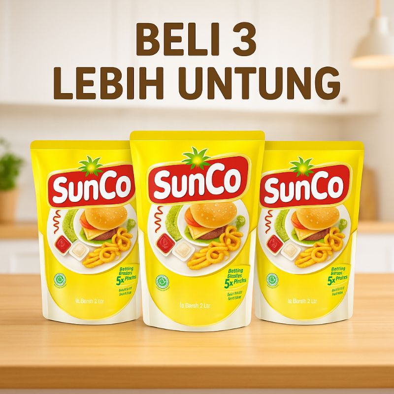 

[Promo 5-5) 3 Sunco Minyak Goreng Cooking Oil 2 Liter