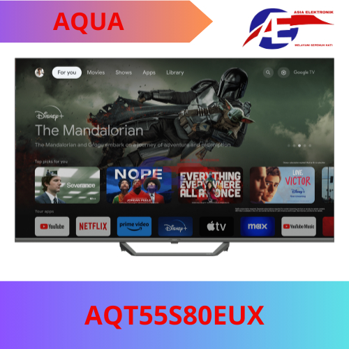 LED TV AQUA AQT55S80EUX | Google Tv | 55 Inch