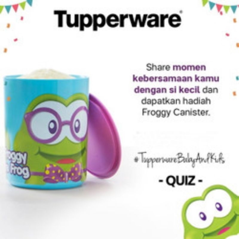 FROGGY CANISTER 2 LITER TOPLES TUPPERWARE
