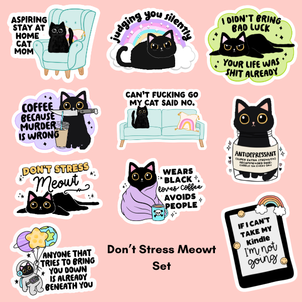 

HeyDeary Sticker Set Black Cats