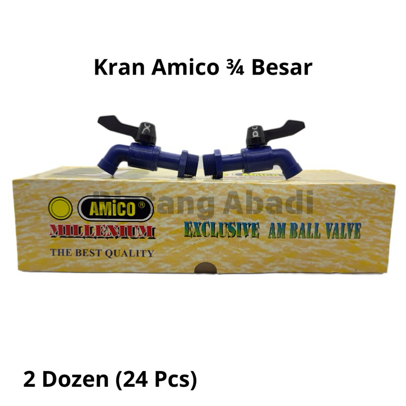 Kran Amico 3/4 Inch Jumbo 1 Kotak [24 pcs] / Kran Air Amico PVC 3/4 Besar
