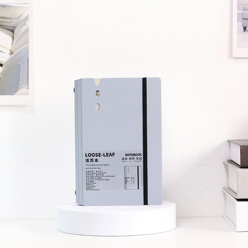 

BINDER STRAP A5 A6 NOTEBOOK PORTABLE MORANDI Note Book Loose Leaf Rose - E0058 - C. BLUE A6