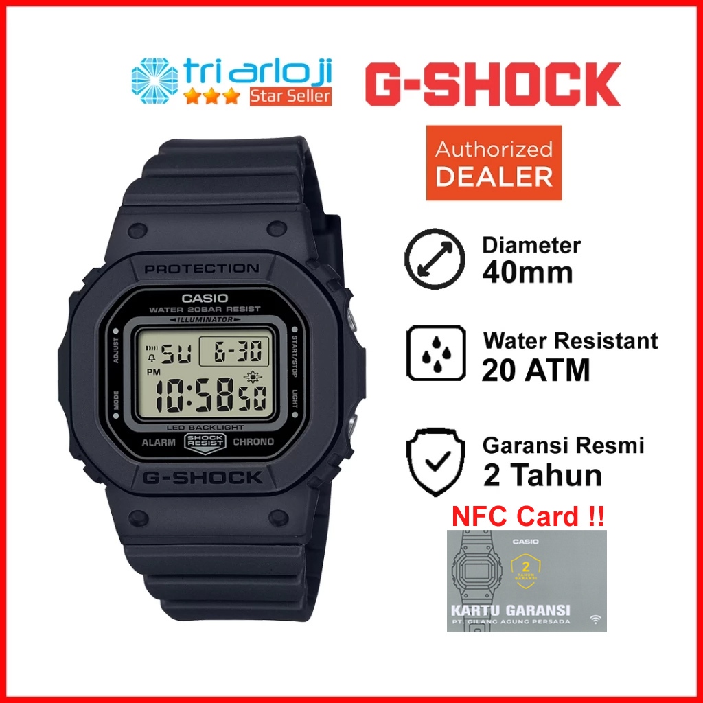 Casio G-SHOCK GMD-S5600BA-1DR Jam Tangan Wanita Digital GMD-S5600BA-1 GSHOCK GMDS5600BA GMDS5600
