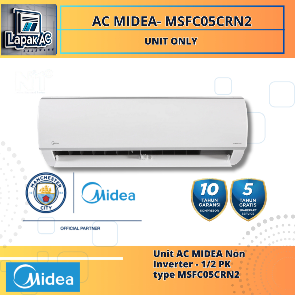 AC MIDEA 1/2 PK MSFC05CRN2 - NON INVERTER