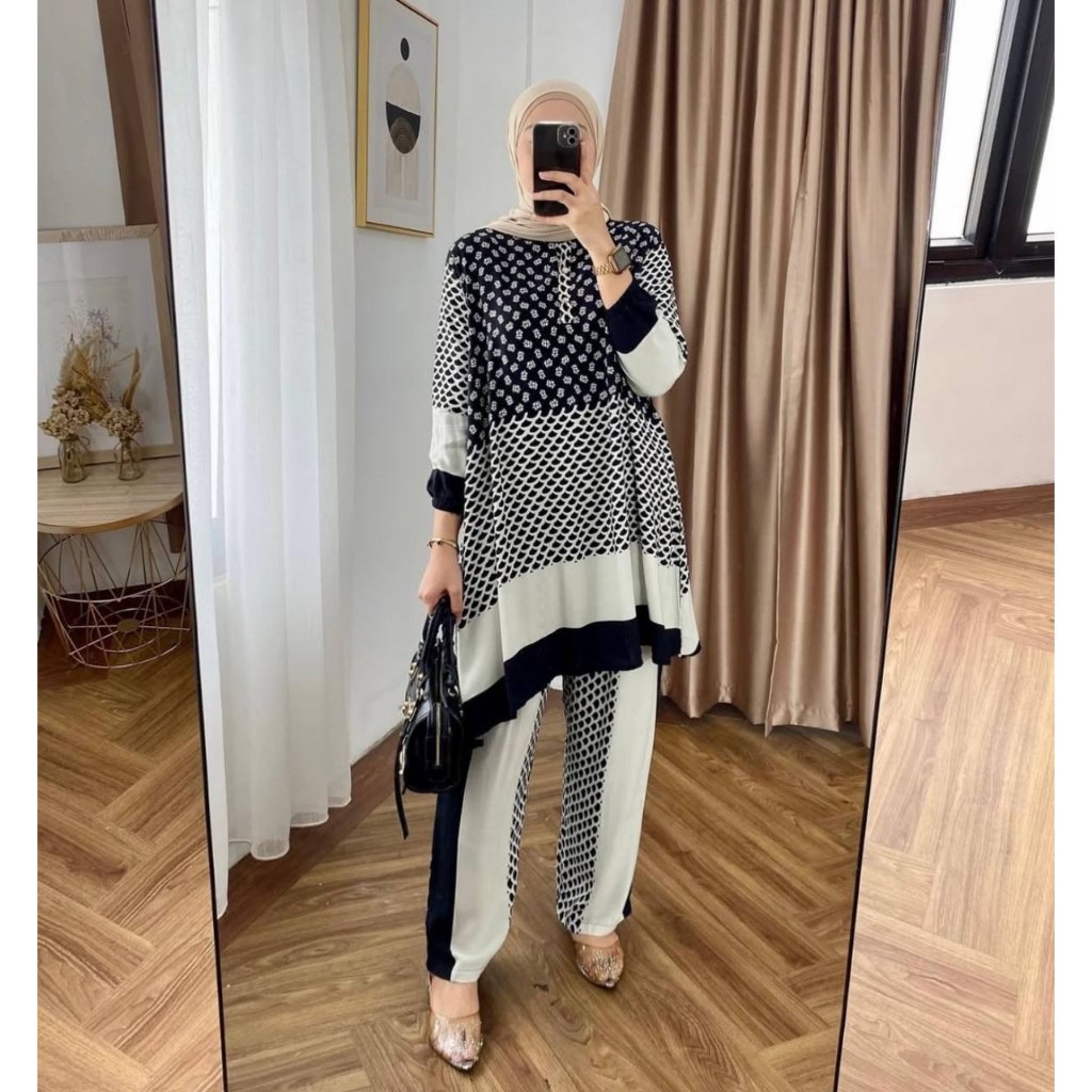 Setelan Wanita Sofa Oneset Tunik Busui Friendly Rayon Diamond Premium By Wdn Fashion