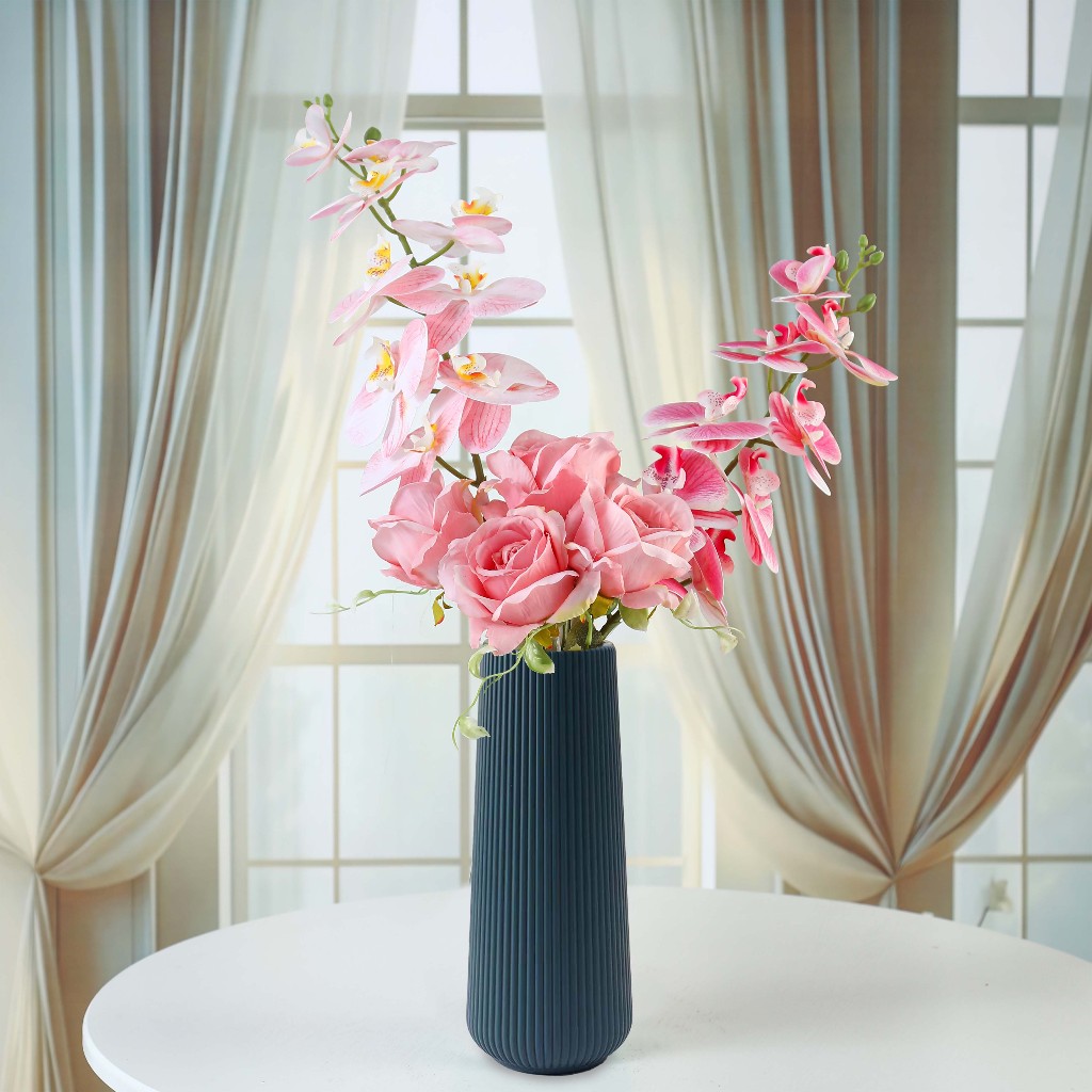 Jumbo 9 Kuntum  Large Orchid Bunga Anggrek Latex +MAWAR DIAMOND k5 Premium Artificial Flower Anggrek