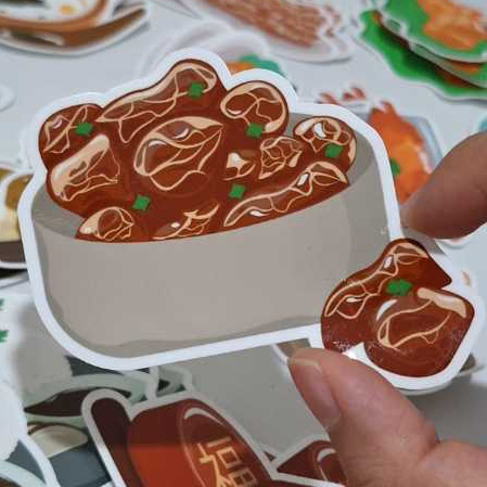 Stiker Ilustrasi Makanan Inkulturasi Chinese Menarik Murah Terjangkau