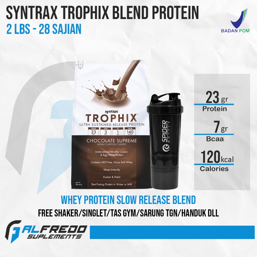 SYNTRAX Trophix 2 Lbs Whey Protein Blend Casein Suplemen Fitness Whey Protein
