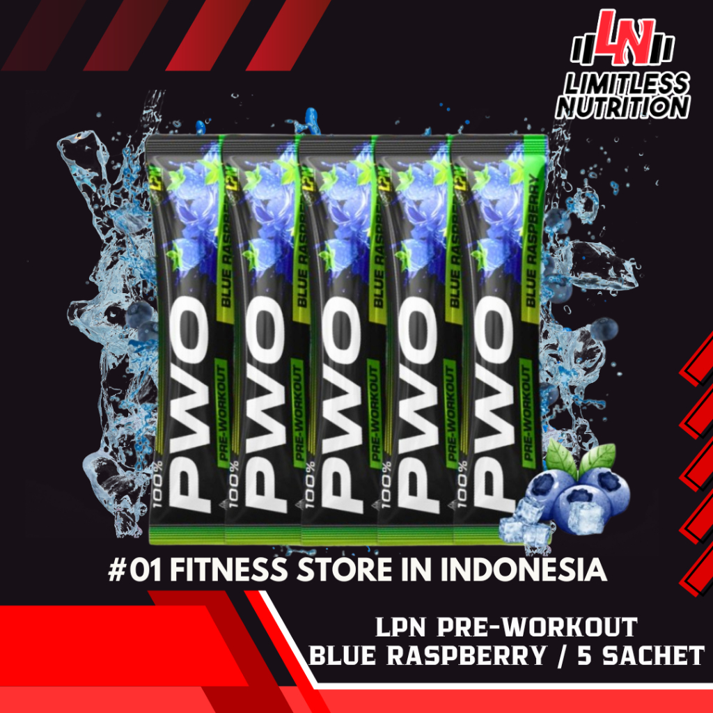 

LPN 100% PWO Pre-workout 5 Sachet Premium Preworkout With L-Citrulline Beta Alanine - Blue Raspberry