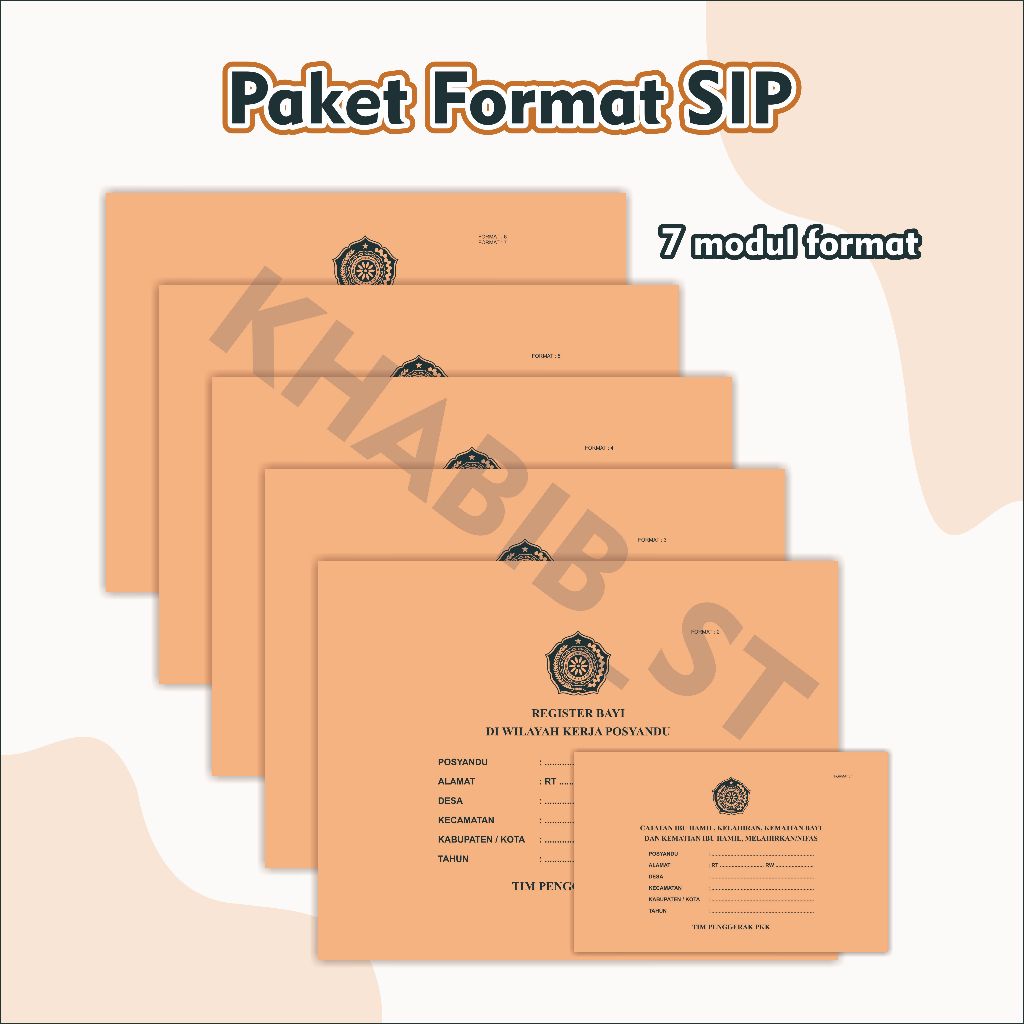 

Format SIP (SISTEM INFORMASI POSYANDU), 1 Paket Komplit, buku posyandu, buku PKK, buku kader