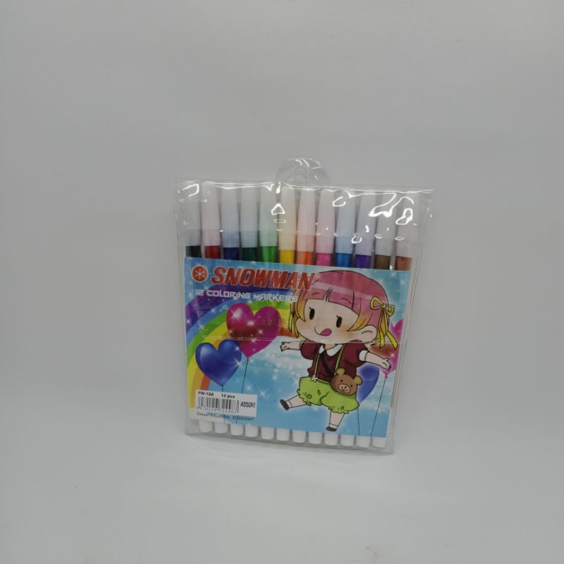 

spidol snowman coloring marker 12 warna