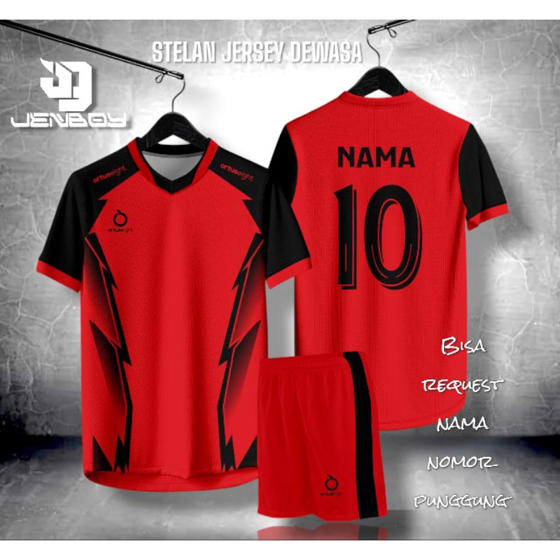 BAJU BOLA CUSTOM NAMA NOMOR PUNGGUNG COD STELAN DEWASA