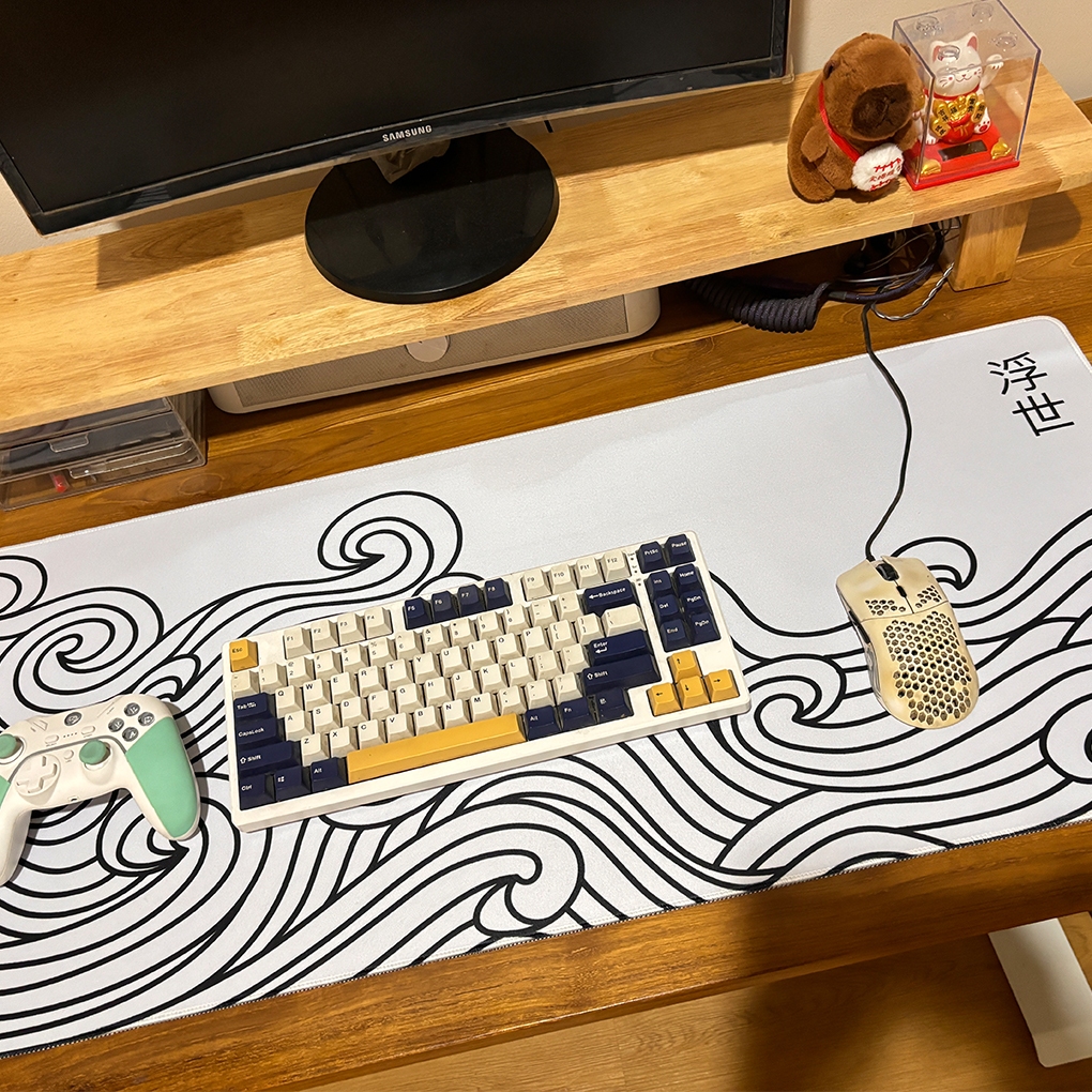MousePad Japan Jepang Wave Mouse Pad Japanase Deskmat Office Kantor Desk Mat Waterproof XXL