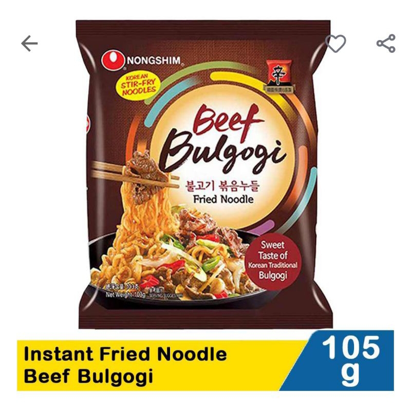 

Nong Shim Instant Fried Noodle Beef Bulgogi 105g