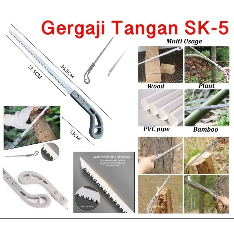Gergaji Tangan Sk5 Gergaji Potong Serbaguna Alat Potong Kayu,,,