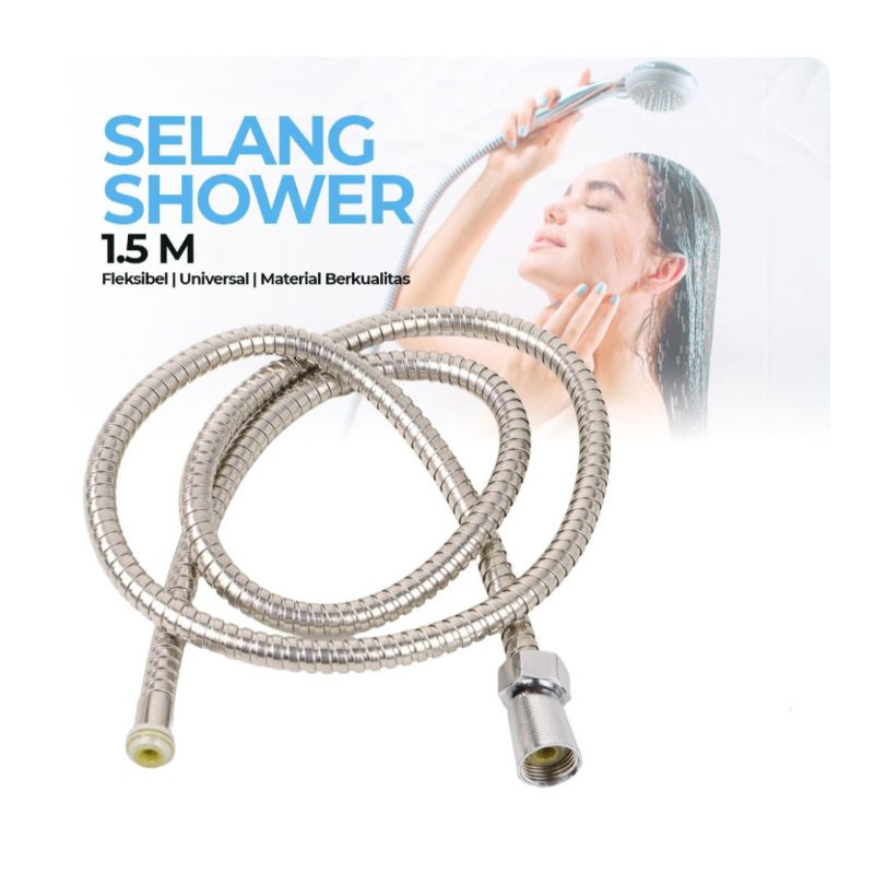 Selang Shower Flexible Hose Universal Stainless Steel 1.5M