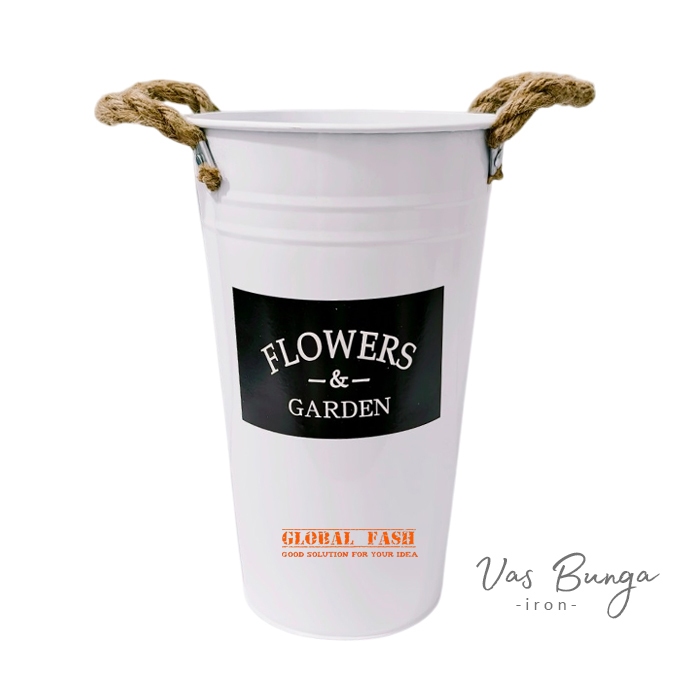 Vas Bunga Iron flower garden / pot kaleng kerucut / vas shaby pot ember kaleng / vas Bunga kaleng