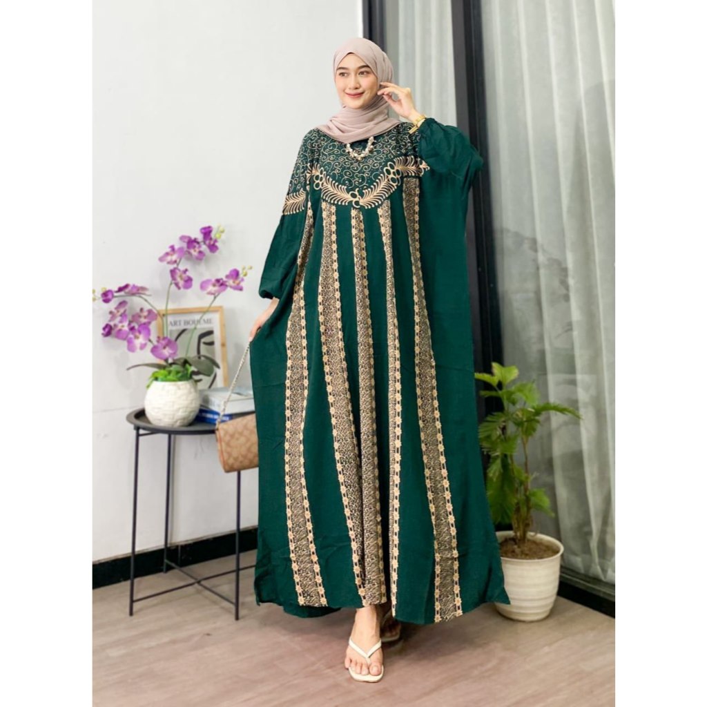 Kaftan Savira Motif Terbaru / Kaftan Rayon Premium Ukuran All Size