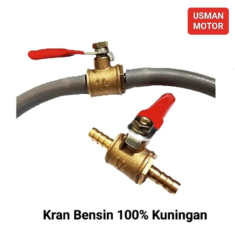 Kran Bensin Keran universal 1/4 asli kuningan
