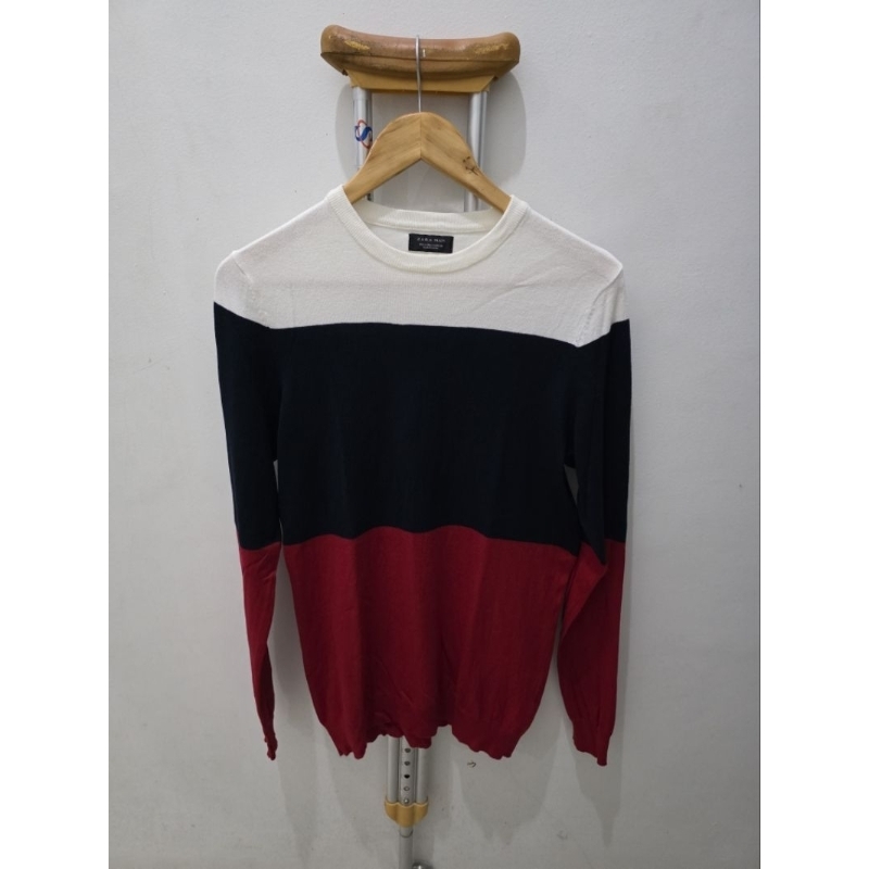 Zara Man Sweater Retro. 100% original. Size L. baju lengan panjang pria sweater.  2nd
