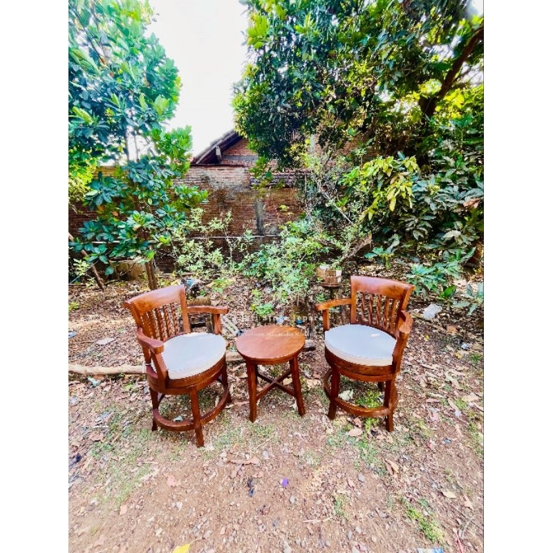 Kursi Teras Putar Kayu Jati, Kursi Teras Putar Jati Jepara, Kursi Putar Jati, Kursi Putar Jati Jepar