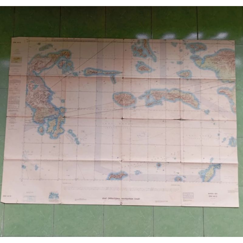 

peta USAF OPERATIONAL NAVIGATION CHART BANDA SEA (ONC-M-12) jadul lawas lama