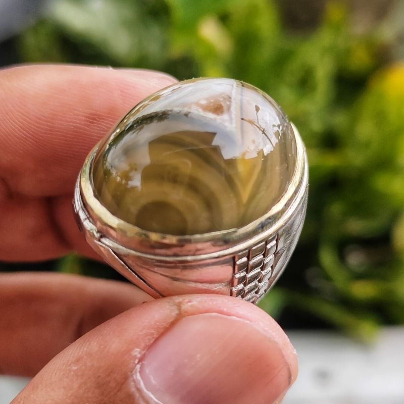 Batu Akik Combong Unik Motif Segitiga