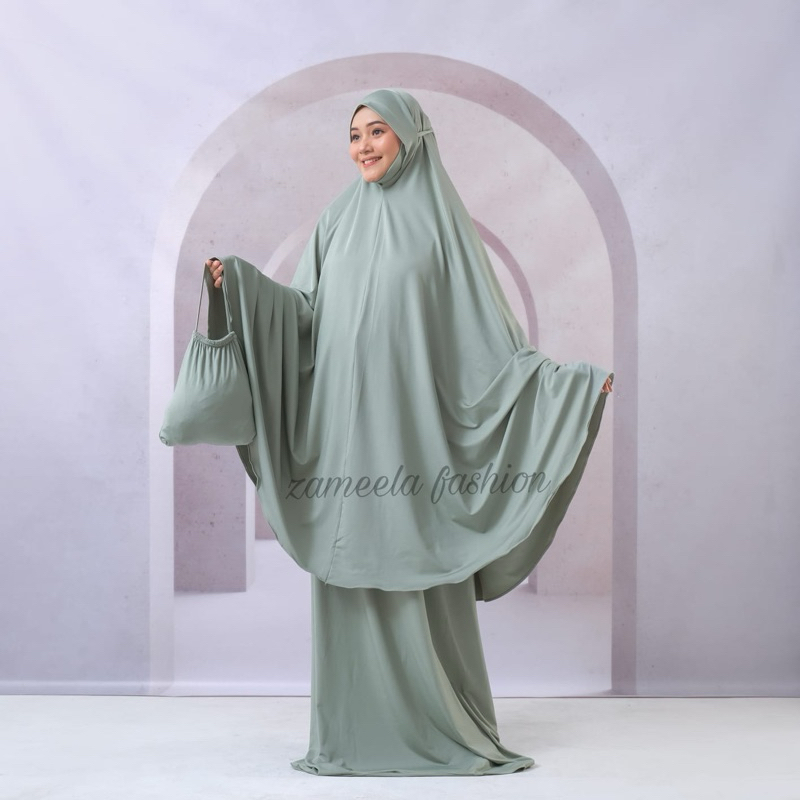 zameela mukena dewasa malaysia khadijah nutup dagu jersey