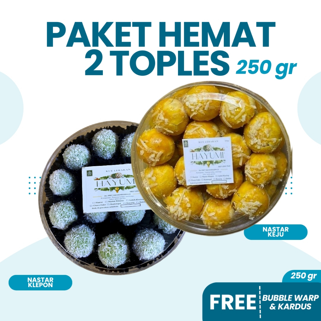 

Kue Kering Nastar Klepon Selai Nanas Mix 2 Toples 250 Gram Homemade Produksi Rumahan Tanpa Pengawet