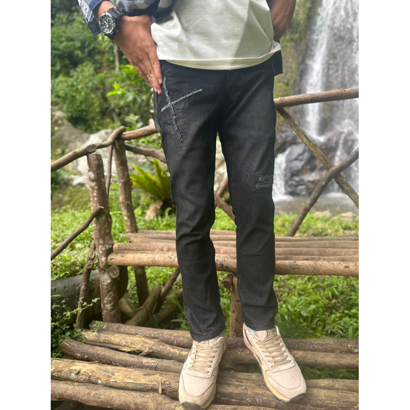 celana jeans panjang skinny pria sobek tidak tembus/CELANA JEANS SOBEK PREMIUM