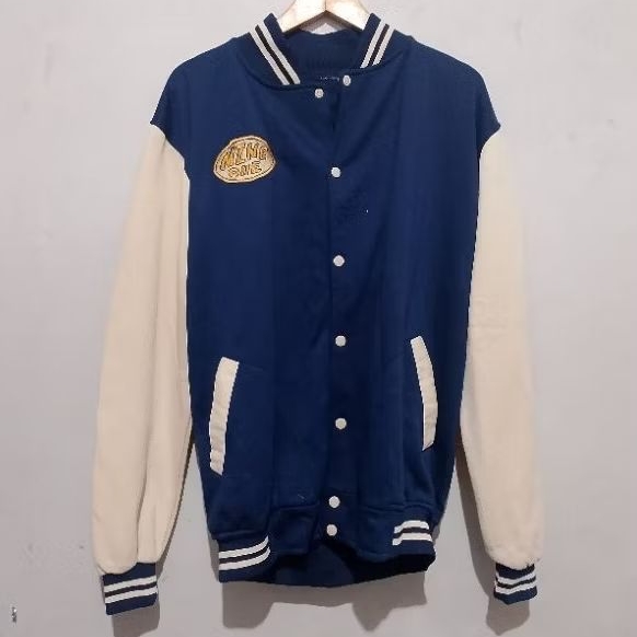 Jacket Bomber baseball Pria Kasual Nine One XL Second original