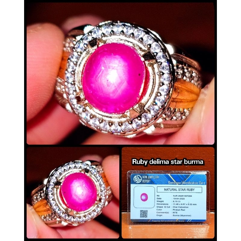 batu permata ruby burma star [ asli belang koi windusara ]