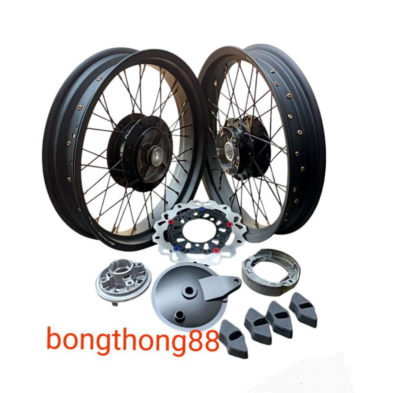 Paketan velg tromol sepaket thunder125 velg rossi sprint xd 250 300 350 450 ring 17 nap gear rem pan