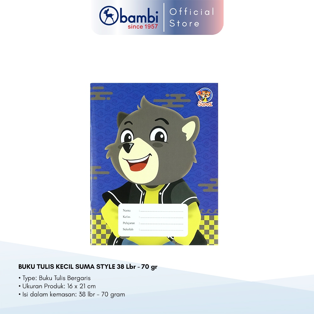 

Bambi x Suma Buku Tulis Kecil Model Style Isi 38 Lembar 70 Gram 1 PACK Original