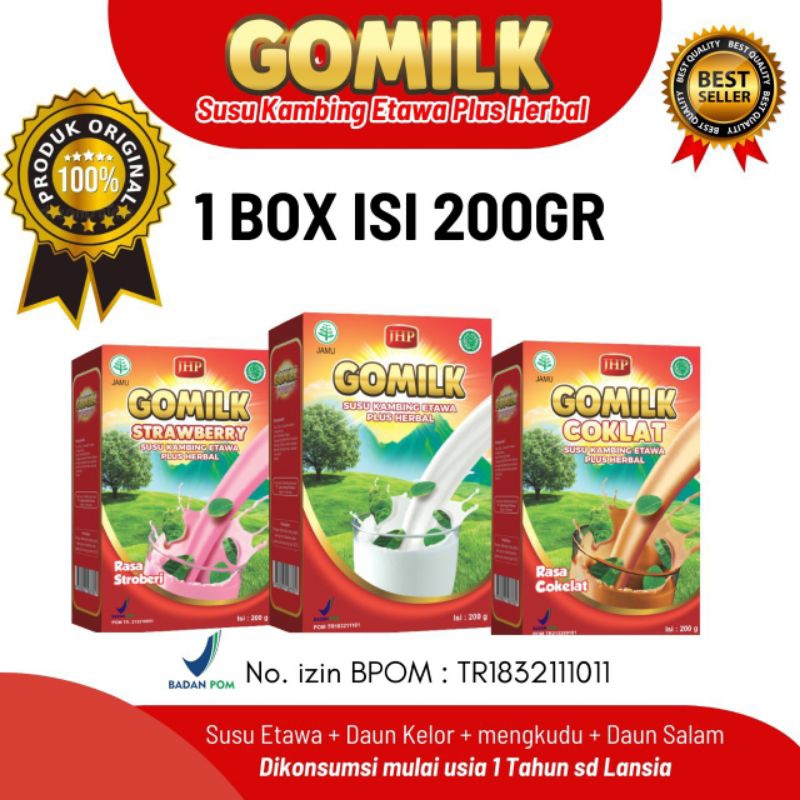 

[ susu pengemuk badan ] GOMILK 200gr Susu Kambing Etawa Plus Herbal menambah nafsu makan anak