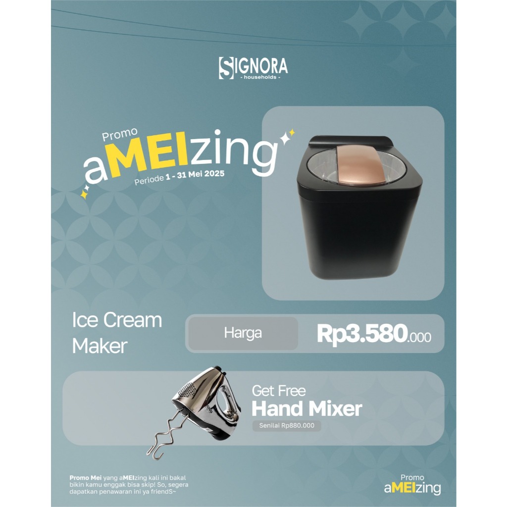READY STOK  Signora Ice Cream Maker Alat Mesin Pembuat Es Krim