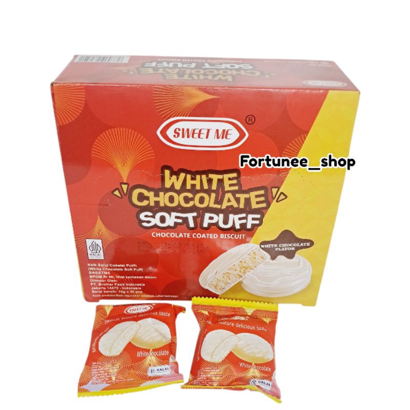

Sweet Me Soft Puff isi 30 / Biskuit Lapis Coklat / Chocolate Coated Biscuit