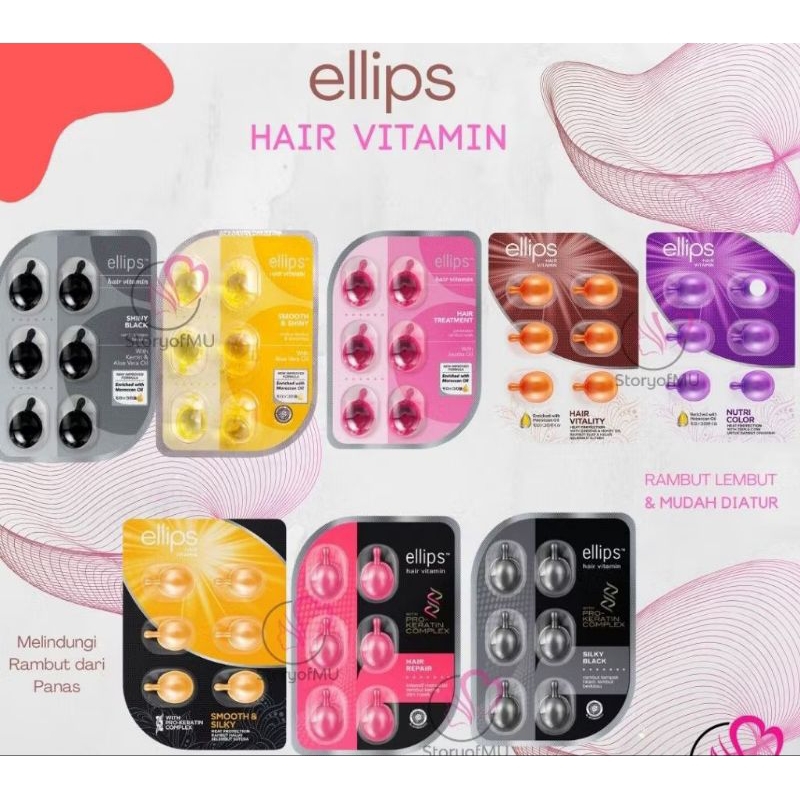 Ellips Hair Vitamin Blister 6 butir - Vitamin Rambut Ellips Perawatan Rambut Ellips