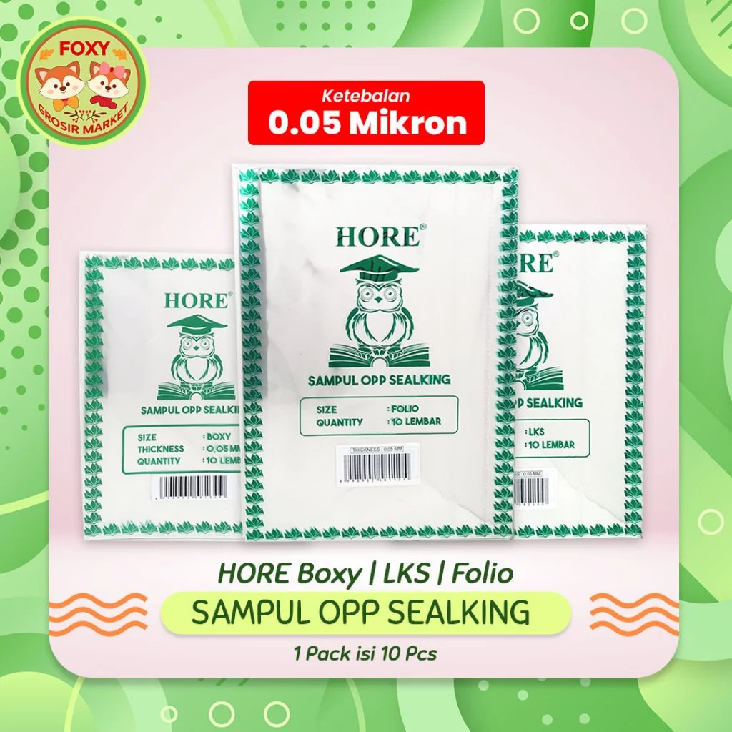 

( LIVE) Hore Sampul OPP Sealking LKS Folio Boxy 10 Lembar - Sampul Buku Plastik OPP 0.05 mm dengan Perekat