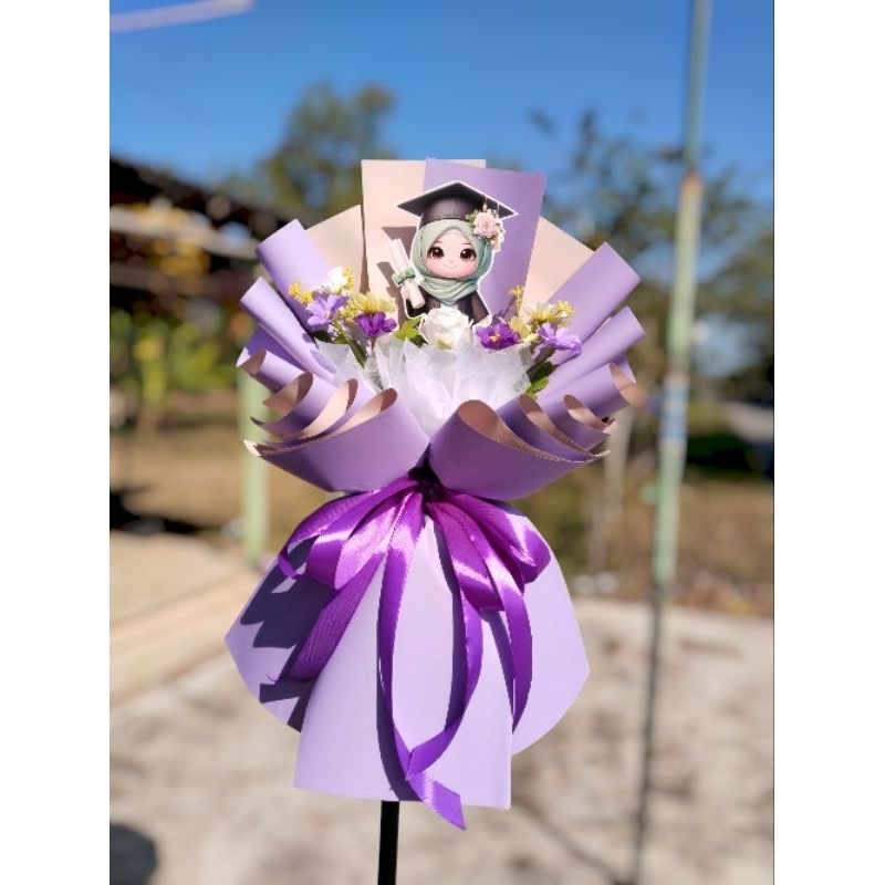 Buket bunga topper wisuda/graduation/buket cewe/buket cowo