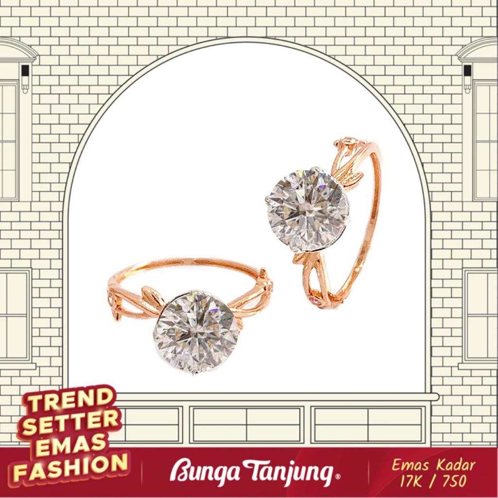 CINCIN TUNANGAN SOLITAIRE SALVINA - EMAS 17K - BUNGA TANJUNG GOLD