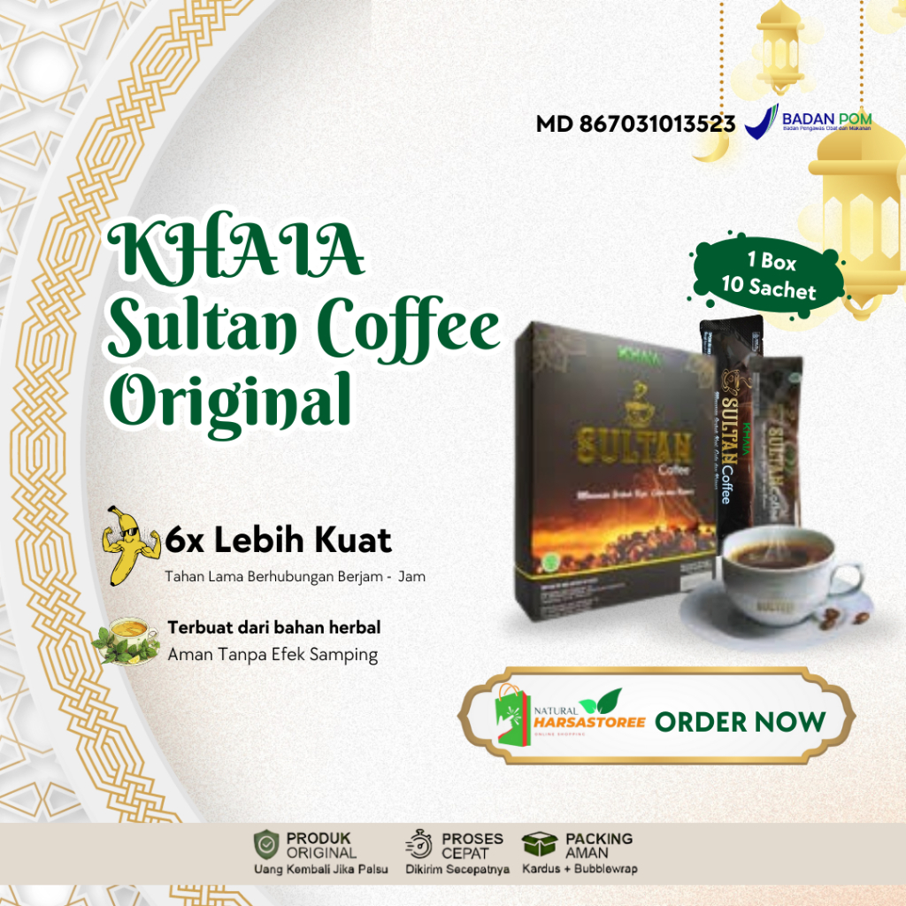 

Sultan Coffee | Kopi Sultan BY Khaia Asli Original 1 Box Isi 10 Sachet Halal Resmi Bpom