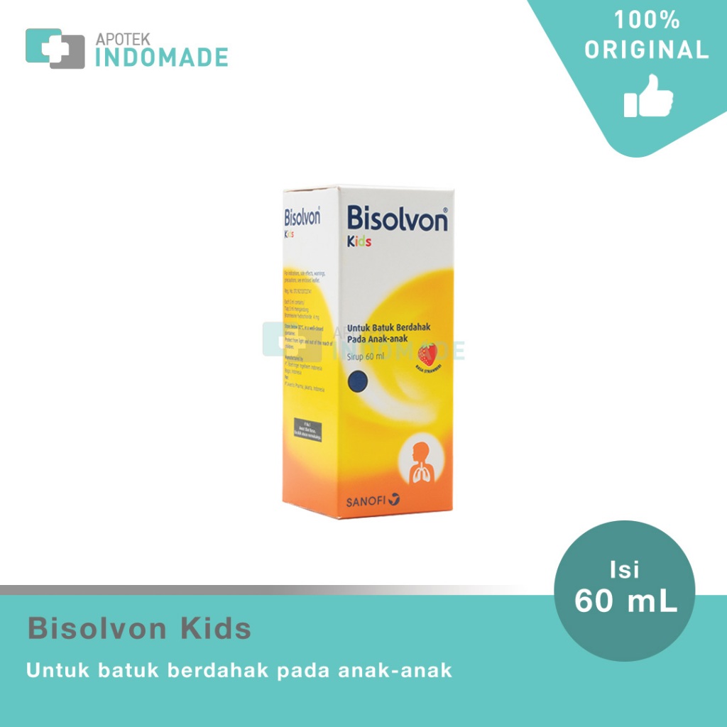 Bisolvon Kids Sirup 60 ml - Obat Batuk Berdahak Anak Usia 2 Tahun Keatas / Pengencer Dahak