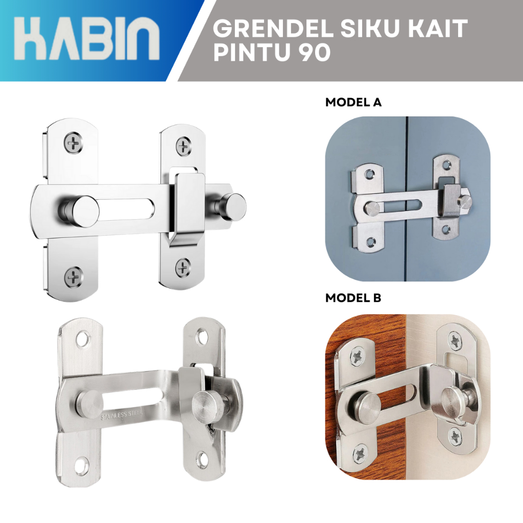 Grendel Kait Pintu Geser Stainless Steel/Grendel Slot/Kunci Geser Pintu/Lemari