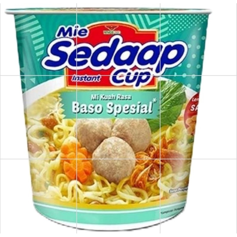 

Sedaap Mie Instan Cup Rasa Baso Spesial isi 72 gram